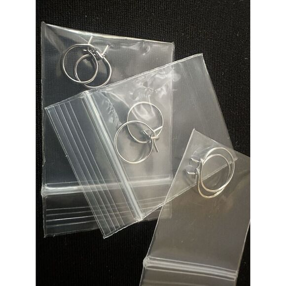 925 Sterling Silver Earrings Lot Of 3 Mini Huggie Hoop - Picture 1 of 5